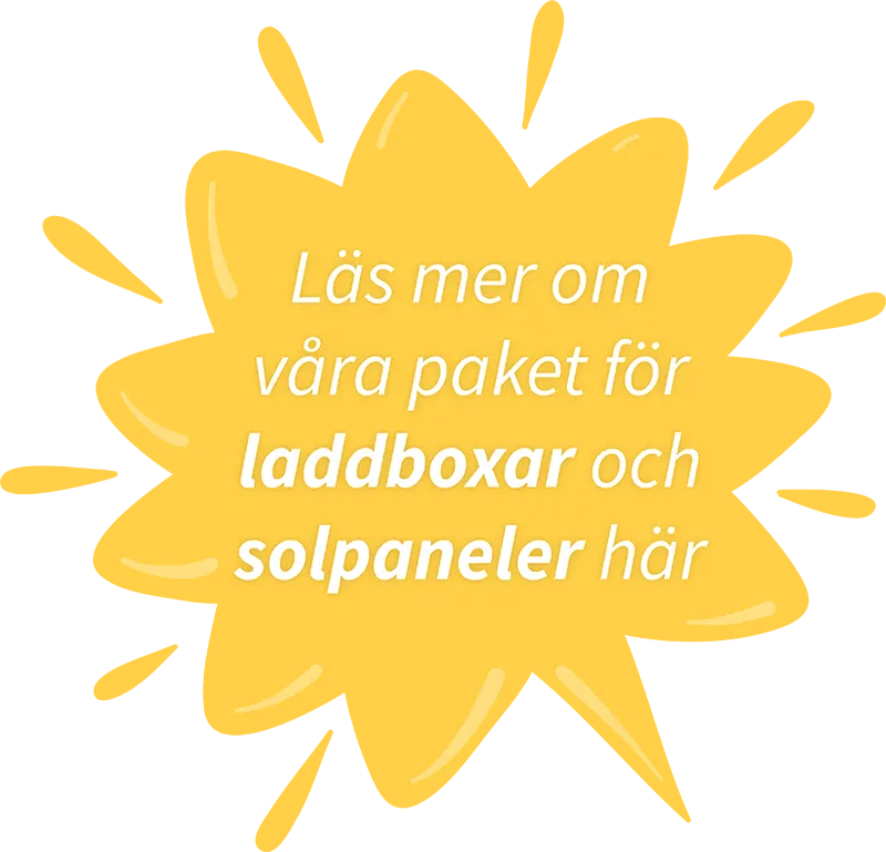 En blänkare med texten "läs mer om våra paket för laddbocat och solpaneler här"